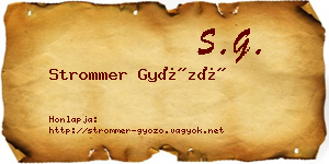 Strommer Győző névjegykártya